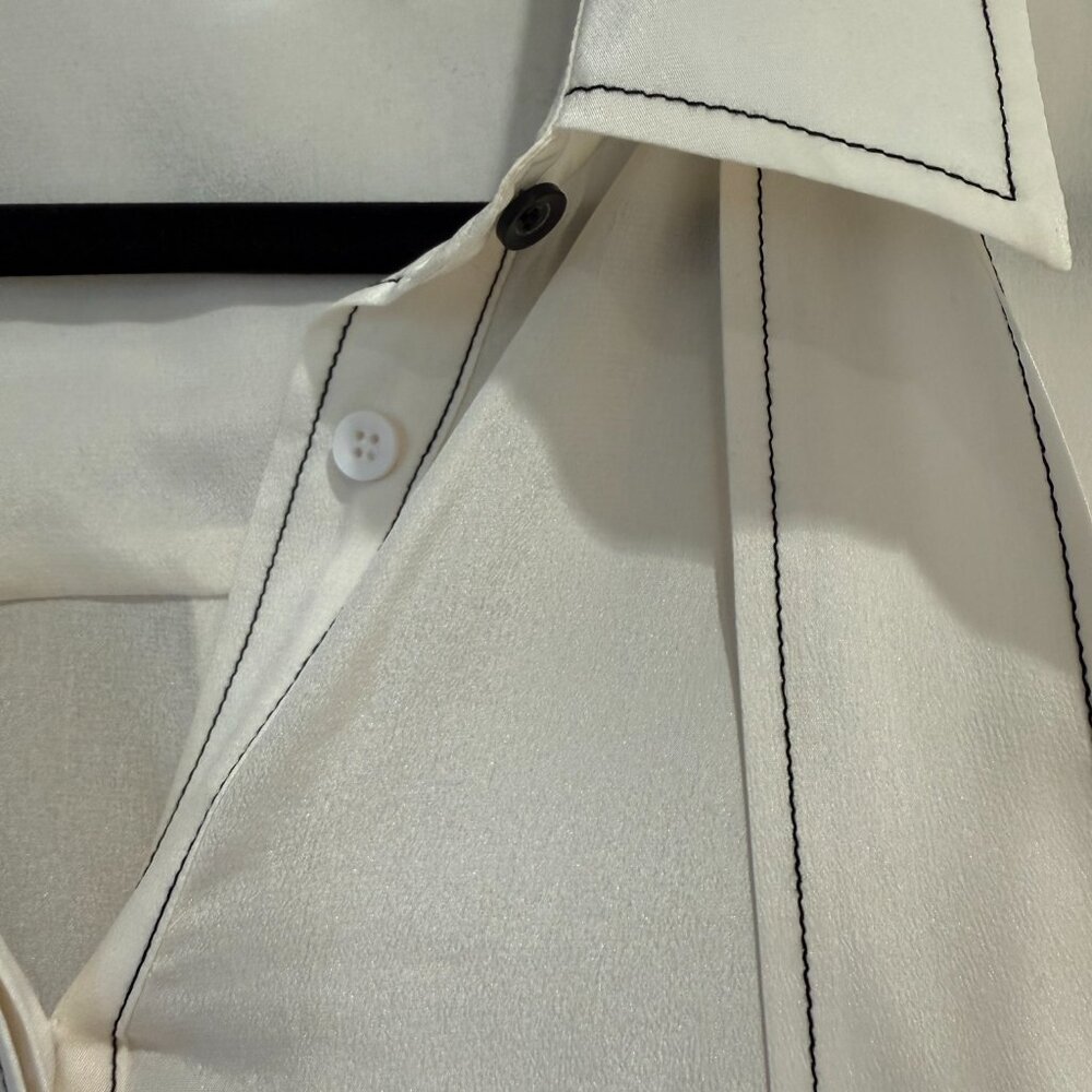 Alice + Olivia Ivory Blouse with Tie Detail - Picture 5 of 13